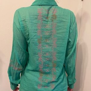 Handmade Alpana Bawa Embroidered Blouse